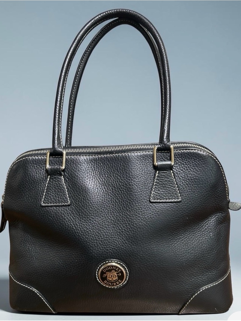 Dooney & Bourke Black Pebbled Leather Satchel very Good